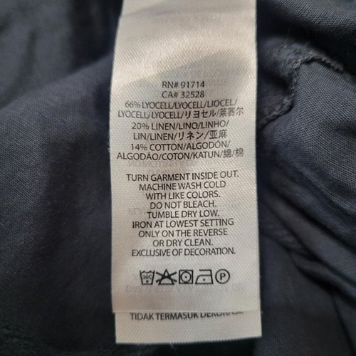 Vintage A/X Armani Exchange Cargo Pants Harem Drop Crotch Linen Blend Black Sz 2 - Bild 11 von 12