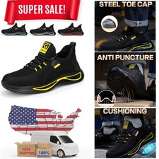 Stylish Men's Safety Footwear - Lightweight Steel Toe Sneakers for All-Day Wear