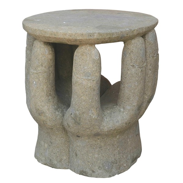 "Stein-Garten-Tisch \"Abstrakte Hand\", Steinmetzarbeit, Garten-Deko, Frostfest"-image