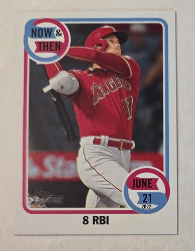 SHOHEI OHTANI 2023 Topps Heritage High Number - Now and Then #NT-10 Angels MVP