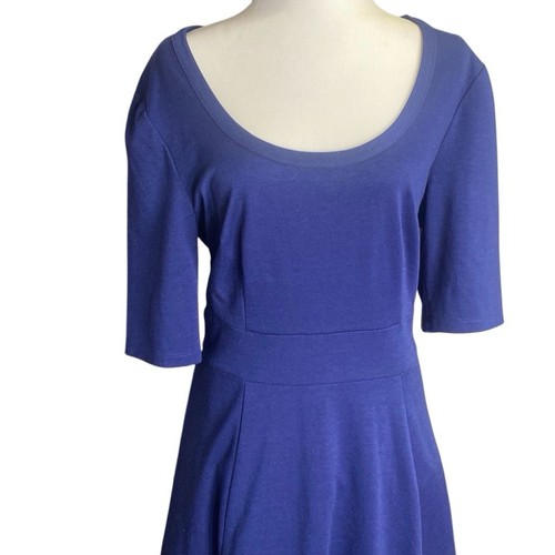 CONNECTED APPAREL Womens Navy Blue Midi Party Fit Flare A Line Dress Size 16 - Picture 2 of 6