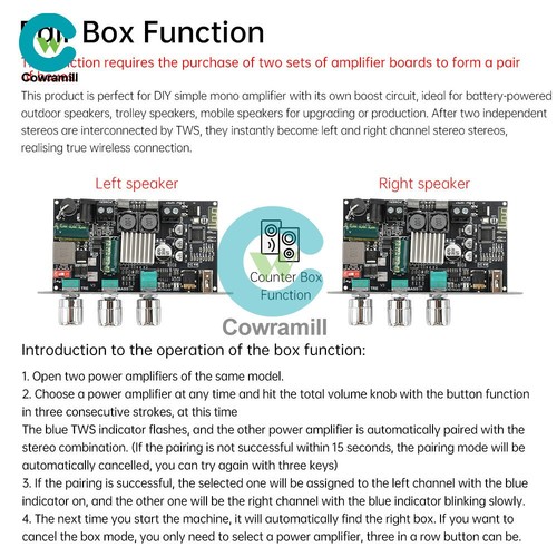 ZK-1001U 100W Mono Bluetooth Audio Power Amplifier Module Bass Treble Adjustable - Picture 5 of 19