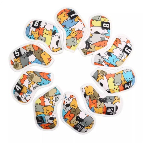 Golf Wood Cover Graffiti Cat Pattern PU Leather Durable Golf Club Head Cover US - Picture 10 of 19