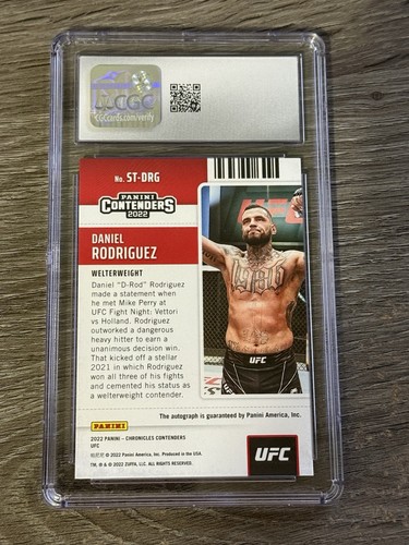 2022 Panini Chronicles UFC Daniel Rodriguez RC Cracked Ice Auto /25 GEM MINT SP - Bild 2 von 2