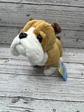 Webkinz Ganz "Bulldog" HM126 Brow/White Dog Plush Animal Code still sealed NEW
