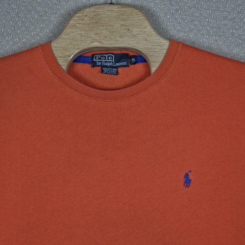 VTG Polo By Ralph Lauren Sweatshirt Mens Medium 90s Orange Crewneck Heavyweight - Picture 7 of 10