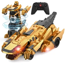 Kroyedfuw Dinosaur RC Car 2.4Ghz Remote Control Transforming Robot Toy Gift