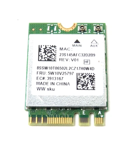 Realtek RTL8852AE PCI-Express 802.11ax WLAN Bluetooth FRU: 5W10V25797