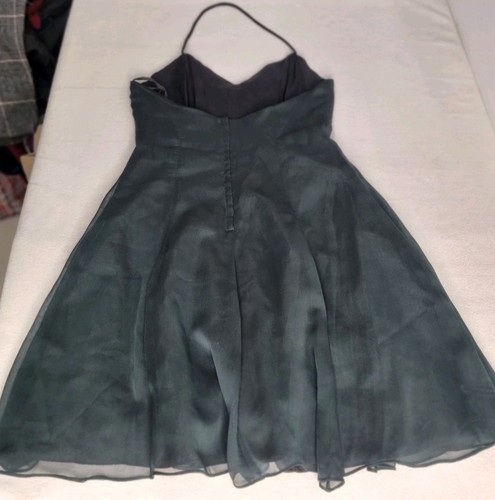 Vintage 90’s Party Prom Cocktail Dress By OUTRAGE Size 10 S Hunter Green Mini EC - Picture 7 of 9