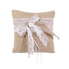  WINOMO 20 x 20 cm Hessische Sackleinen Ehering Träger Kissen Kissen mit