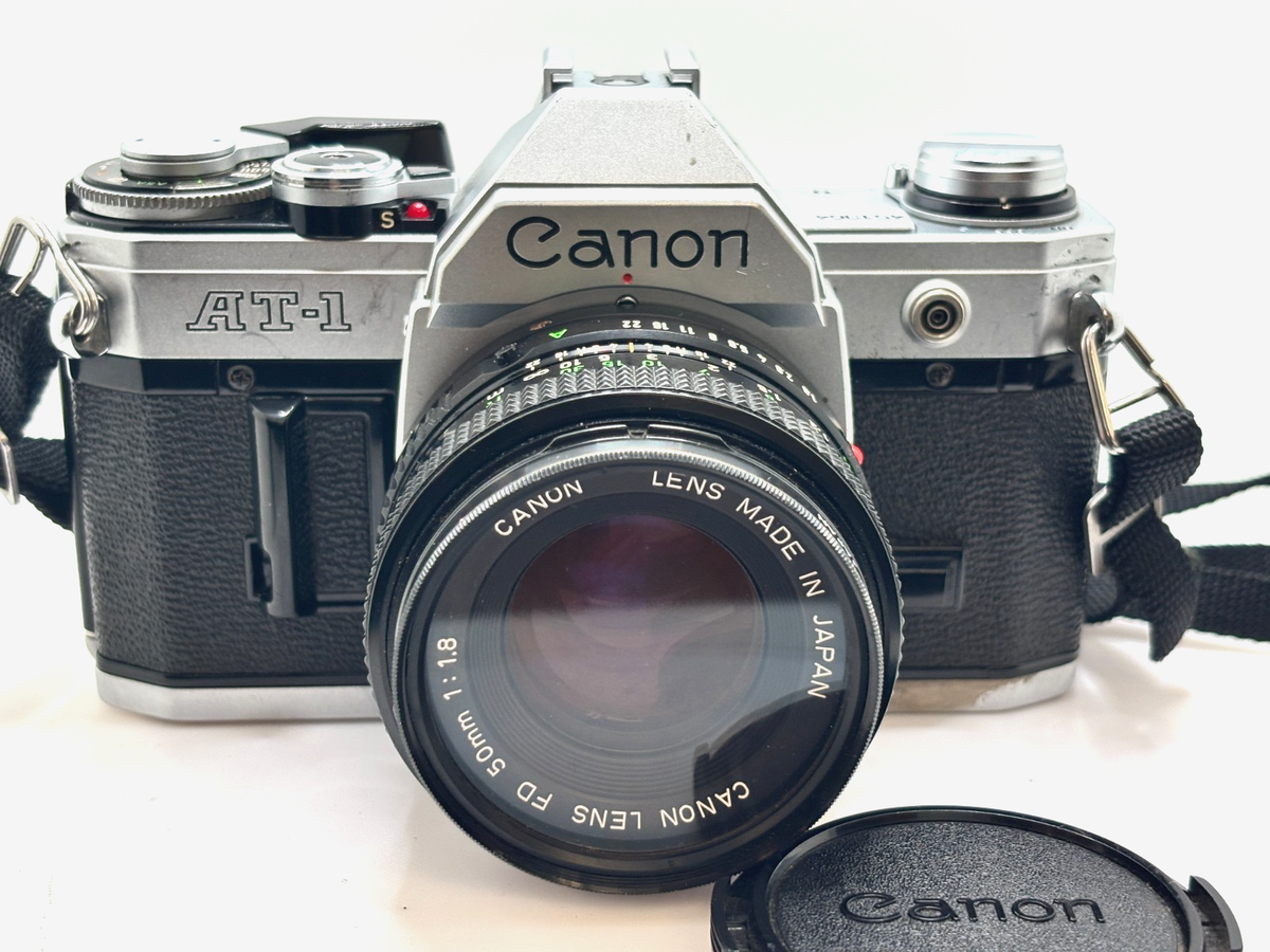 Canon AT-1 35 mm Camera 50mm f1.8 FD Lens & vintage strap - FILM