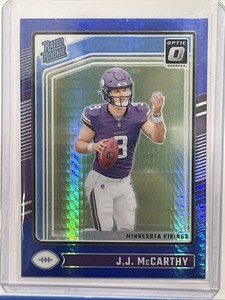 2024 Donruss Optic JJ McCarthy Blue Hyper Rated Rookie RC Vikings 235