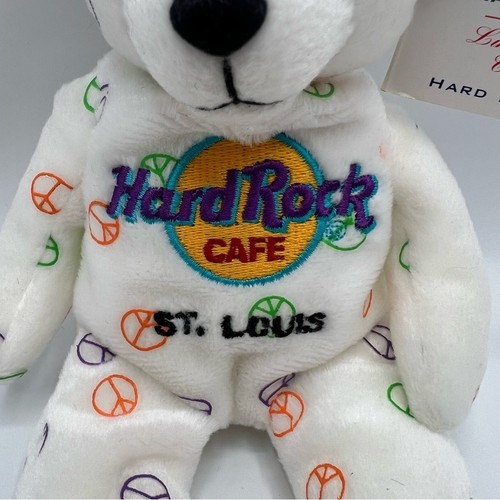 NWT VINTAGE 2005 Hard Rock Cafe St. Louis Herrington Teddy Bears Peace Signs - Picture 2 of 9