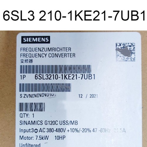 Siemens 6SL3 210-1KE21-7UB1 6SL3210-1KE21-7UB1 G120C 7.5KW Converter US FREE TAX - Picture 8 of 13