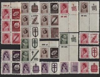 Poland 1948 Anti Tuberculosis Fund Sets SG642 SG645 MNH With Labels! Mint MNH