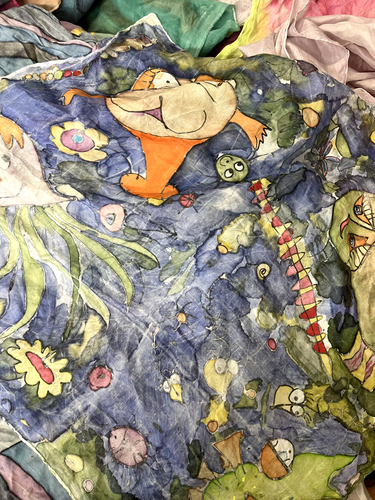 vintage, hand painted, tie dye, hippie, silk scarf job lot bundle of 20 scarves - Picture 3 of 6