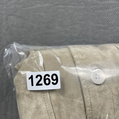 St Johns Bay Shirt Jacket Mens Medium Khaki Machine Washable Suede JC Penney New - Picture 12 of 12
