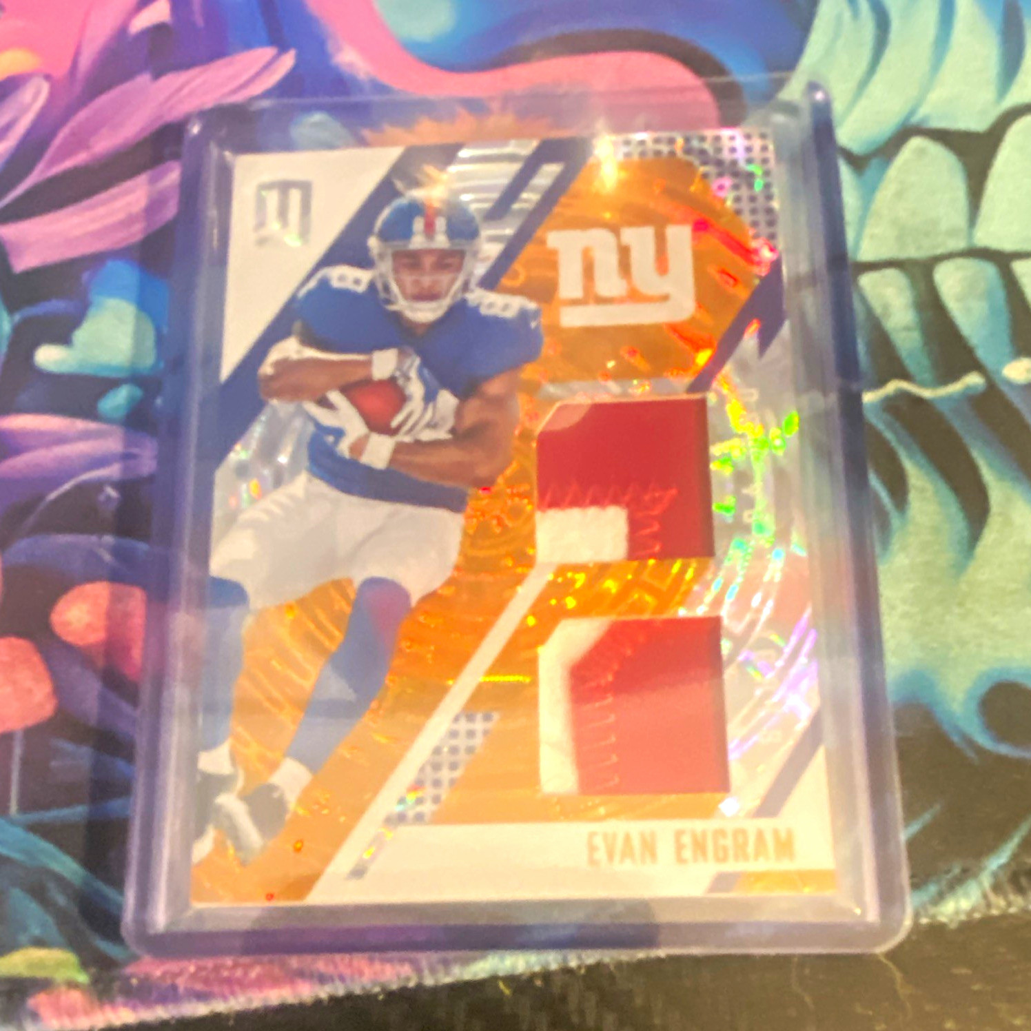 Evan Engram Panini Unparalleled Rookie Stitches #RSEE Purple