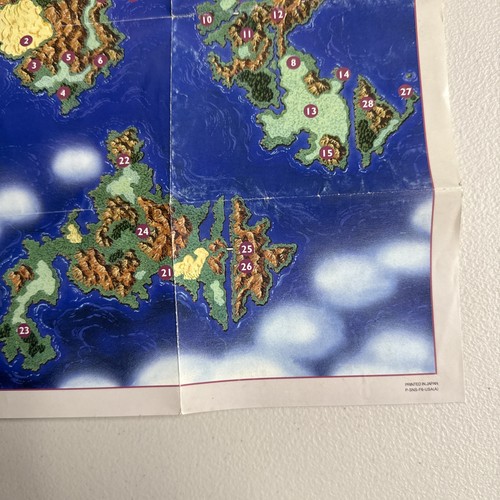 SNES Final Fantasy III/3/VI World Map Poster Insert - Excellent Shape - Picture 4 of 10