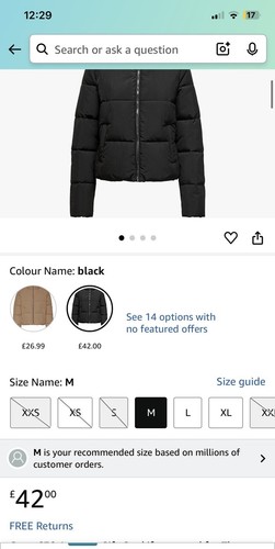 RRP £42 ‘ONLY’ BRAND ONLDOLLY SIZE M MEDIUM SHORT PUFFER JACKET WOMENS BLACK NEW - Bild 6 von 24