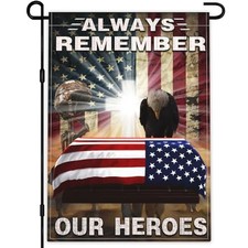Always Remember Our Heroes Garden Flag 12x18 Inch Memorial Day Garden Flag 3p...