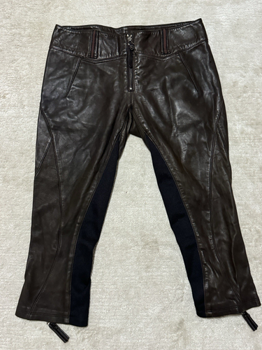 Pantalones Cortos De Colección Marithe Francois Girbaud Piel de Cordero Cuero Ecuestre Tobillo Cremallera 27 - Imagen 1 de 24