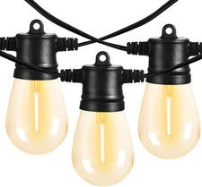 51FT Outdoor String Lights, Waterproof Patio Lights with 18 Shatterproof LED Bul