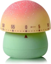 Mechanical Kitchen Timer Cute Mushroom 60-Minute Wind Up Countdown Timer Green