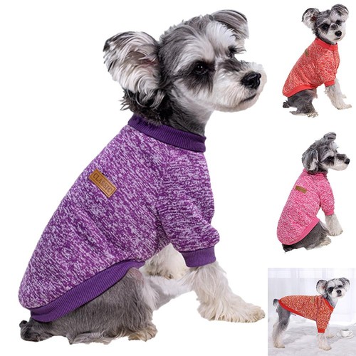 Pet Clothes Puppy Dog Cat Warm Jumper Sweater Coat Clothes Warm - Picture 2 of 19