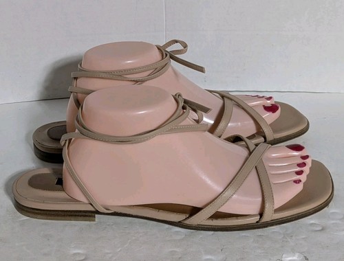 Margaux Damen-Wickelsandalen 43 US 12 Weite Rose Nappa Rosa Riemchen Flats offene Zehenpartie - Bild 5 von 15