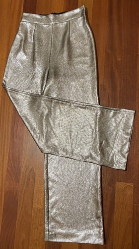 Pantalones metálicos acampanados plateados Hutch Anthropologie -Talla M~Estilos~ - Imagen 10 de 12