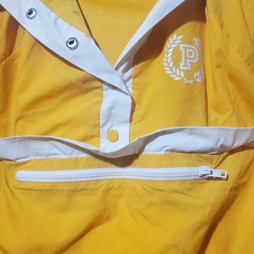 Victoria Secret VS PINK Yellow Windbreaker Hoodie Jacket S w/pocket Vintage - Picture 3 of 8