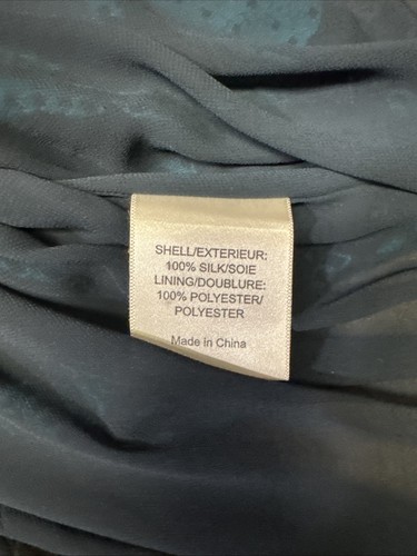 Vestido para mujer TORY BURCH Congo Leaf Modesto Seda Talla 14 Manga Gorra Verde azulado - Imagen 9 de 10