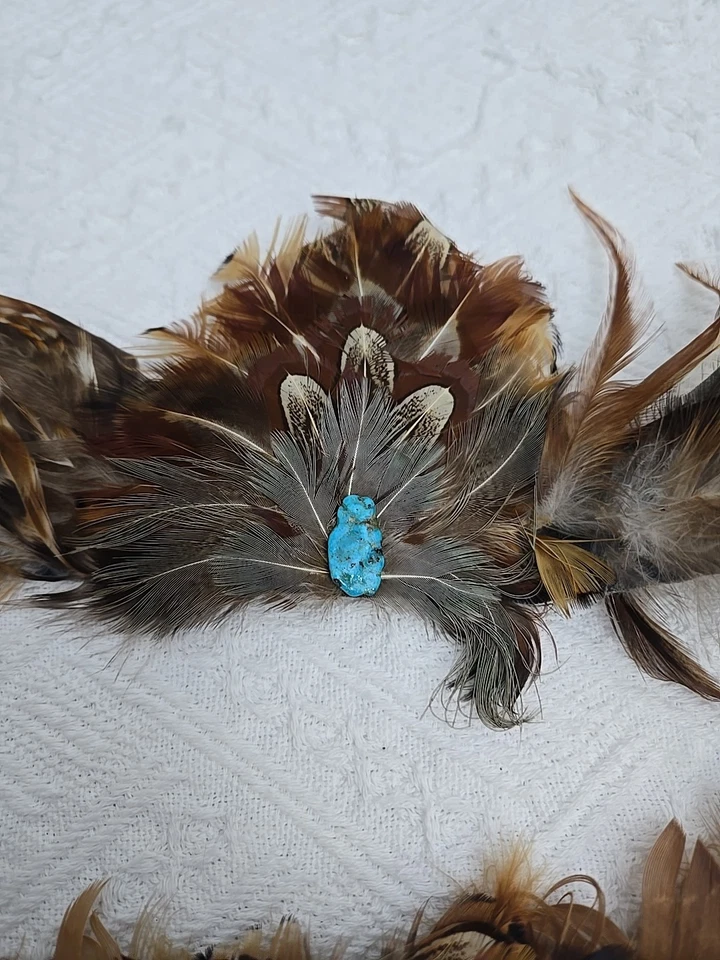 Tocado de plumas vintage años 20 diadema aleta/pieza de recreación lote de 2 Foto 2 de 4
