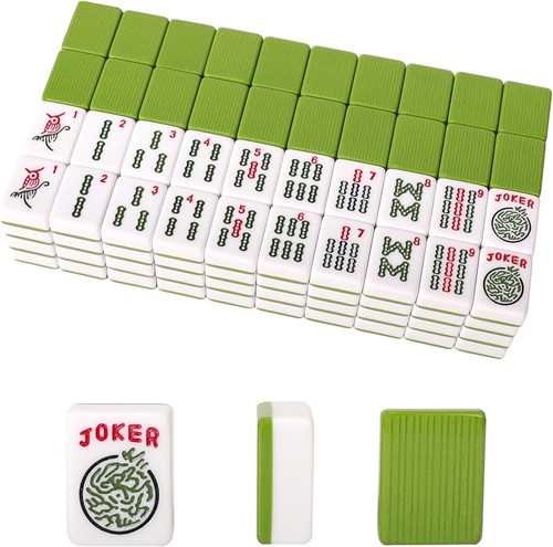 Set of American Mahjong Tiles, 166 Tiles with Green