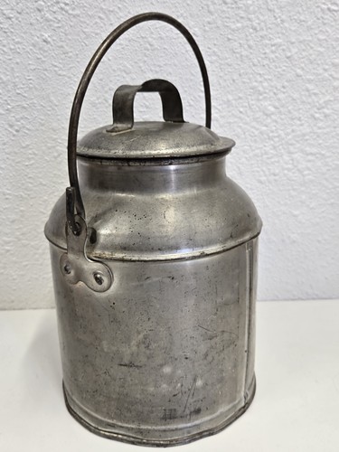 Vintage 4 Quart Milk Can Top and Handle Rustic Farmhouse Metal - Picture 8 of 15