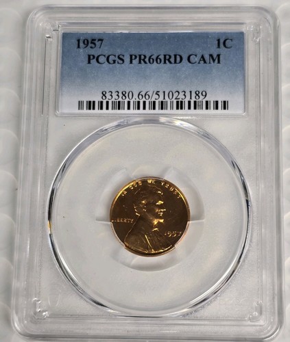 Lincoln Wheat Cent 1957 1C PCGS PR66RD CAM - Picture 7 of 12