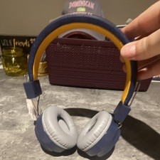 Blue, Gray, Yellow Over-Ear Headphones with Space Design Headband