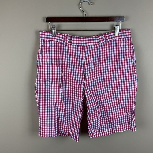 RLX Ralph Lauren pantaloncino uomo 34 x 9 rosso bianco check cotone poliestere - Foto 7 di 10