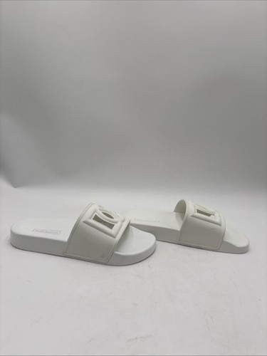 Dolce & Gabbana Women's Monogram Beachwear Slide Sandals White Size 39