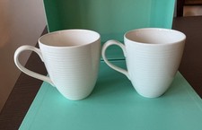 2 x Jamie Oliver Ripple White Mugs.