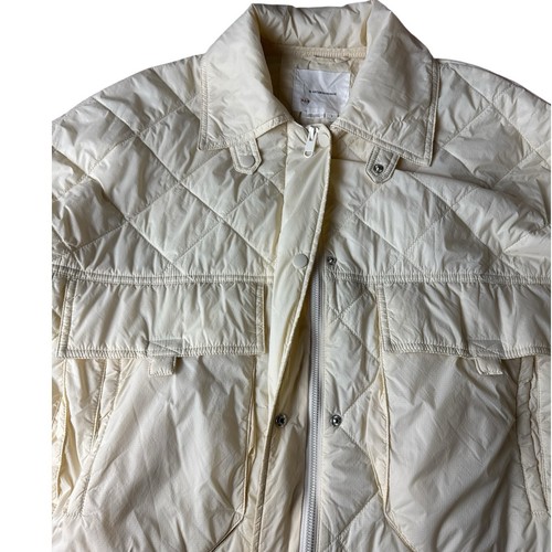 Anthropologie Lightweight Ivory Quilted Windbreaker Jacket Size Small - Picture 4 of 7
