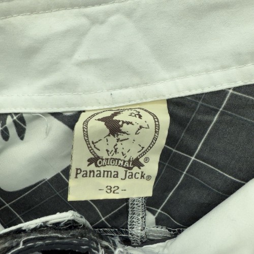 Panama Jack Mens 32 Black White Floral Swim Trunks Board Shorts Hawaiian Island - Picture 2 of 9