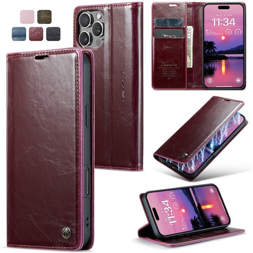 Luxury Folio Leather Card Slots Wallet Case for iPhone 16 Pro Max/16 Pro/16+/16 - Picture 14 of 18