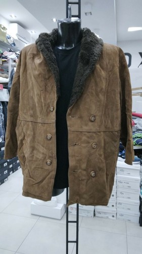 Leather Coat Woman Brown Vera Leather Vintage Size 44 Mon 1212 Lz - Picture 2 of 6