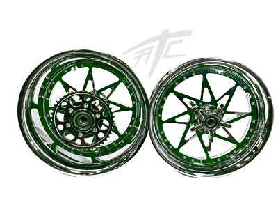 360 FAT TIRE KIT CHROME & GREEN SWITCHBACK BLACK ARM 12-22