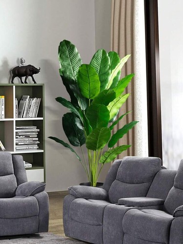 Planta Artificial Grande Plátano Árbol para Decoración Salón 115cm 18 Hojas Sin Maceta - Imagen 9 de 9