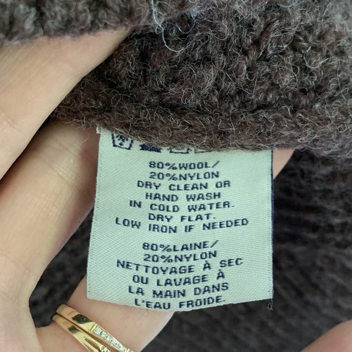 Maglione Schott Bros pullover tessuto pesante lavorato a maglia bottone Henley lana marrone taglia XL - Foto 6 di 6