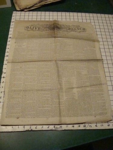 original OLIVE BRANCH march 6, 1847 Boston paper w cool Masthead - Picture 1 of 12