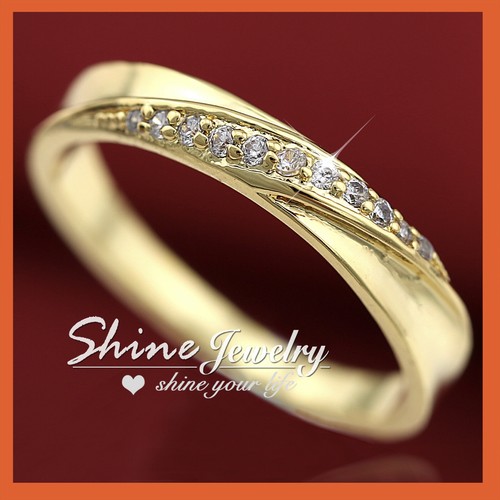 18K GOLD GF INFINITY TWISTED PAVE SIMULATED DIAMOND ENGAGEMENT WEDDING BAND RING - Picture 4 of 24